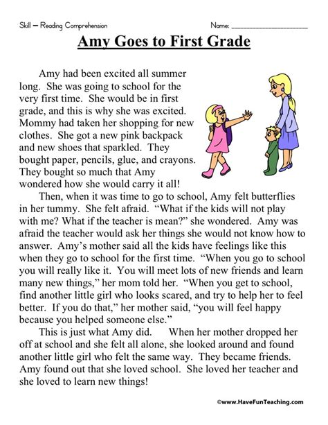 Free Online Stories for 1st Graders .